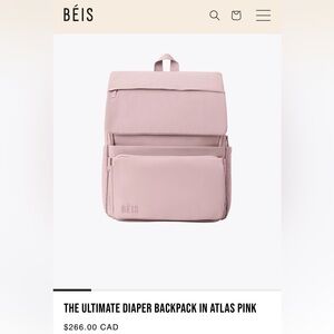 BEIS - The Ultimate Diaper Backpack 
in Atlas Pink